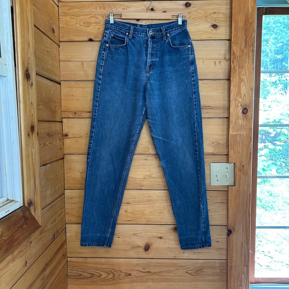 Vintage High Waisted Mom Jeans Womens Size 30 Blue Tapered Button Fly Esprit